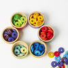 Grimm's 240 Wooden Discs Rainbow Colours | Conscious Craft